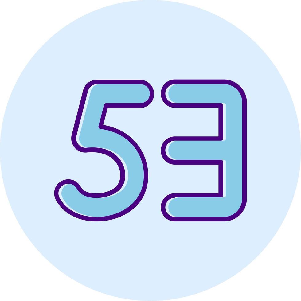 Fifty three Line Dual Tone Circle Icon vector