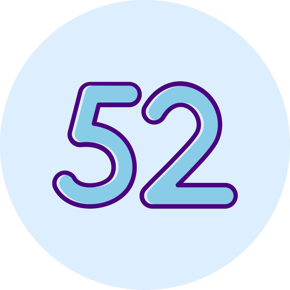 Fifty two Line Dual Tone Circle Icon vector