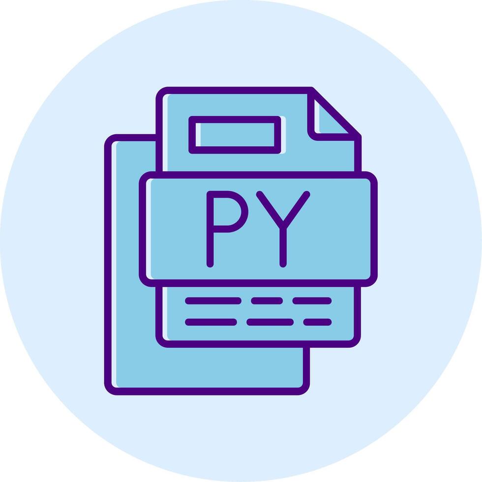 PY File Line Dual Tone Circle Icon vector