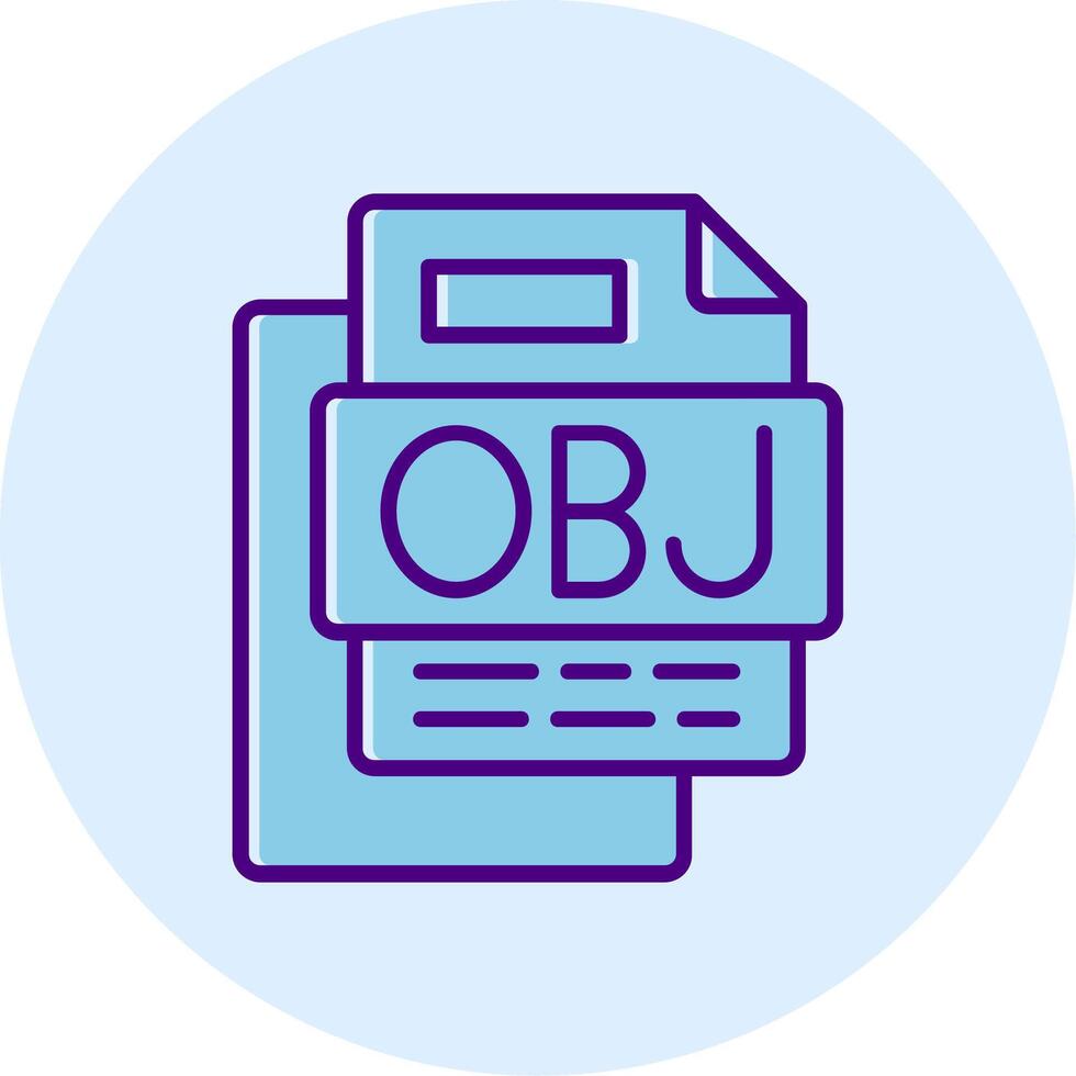 OBJ File Line Dual Tone Circle Icon vector