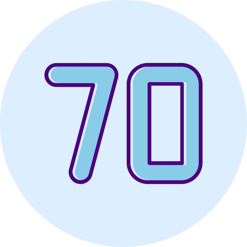 Seventy Line Dual Tone Circle Icon vector