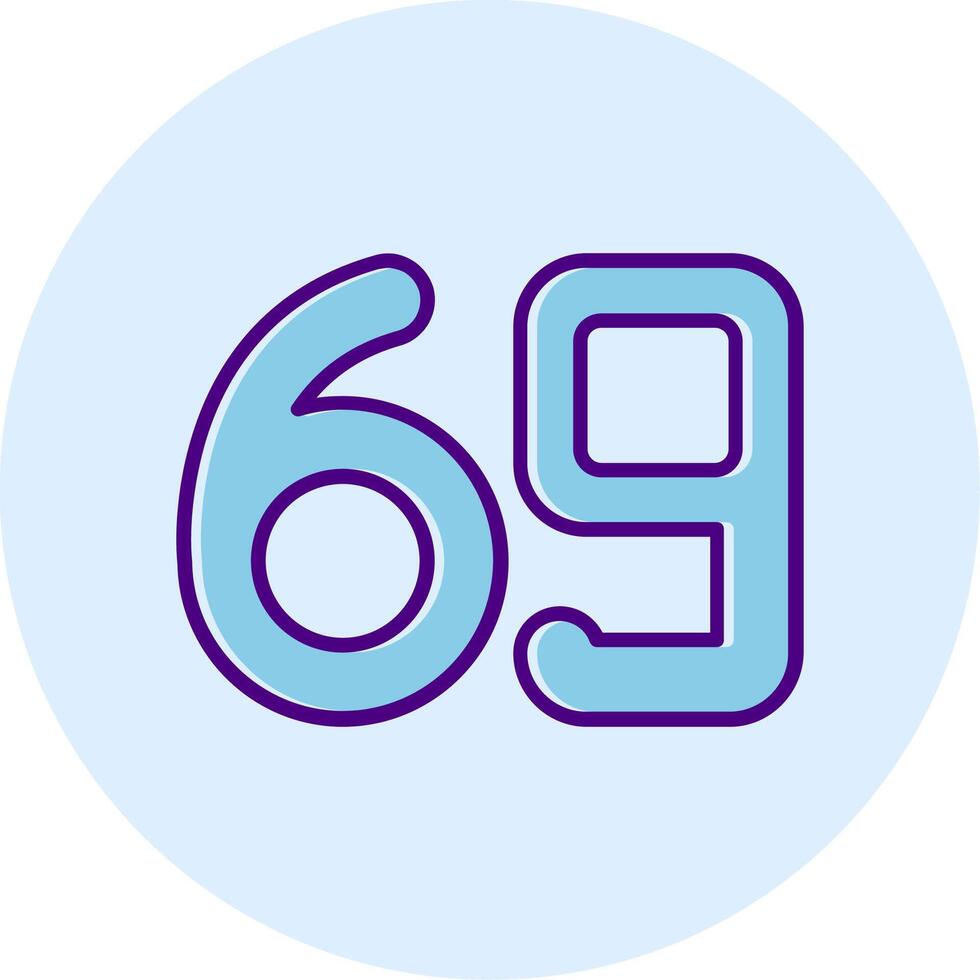 Sixty nine Line Dual Tone Circle Icon vector
