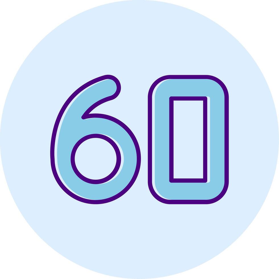 Sixty Line Dual Tone Circle Icon vector