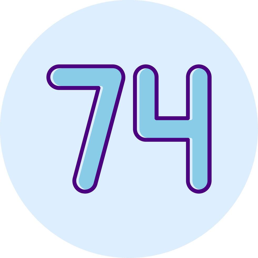 Seventy four Line Dual Tone Circle Icon vector