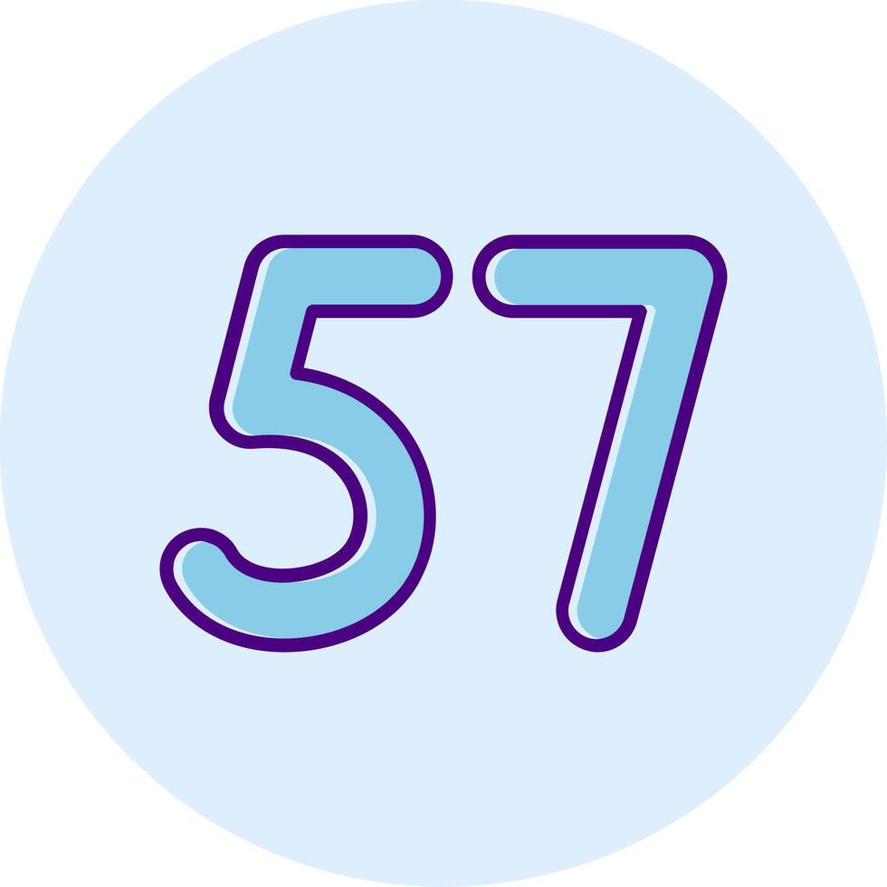 Fifty seven Line Dual Tone Circle Icon vector