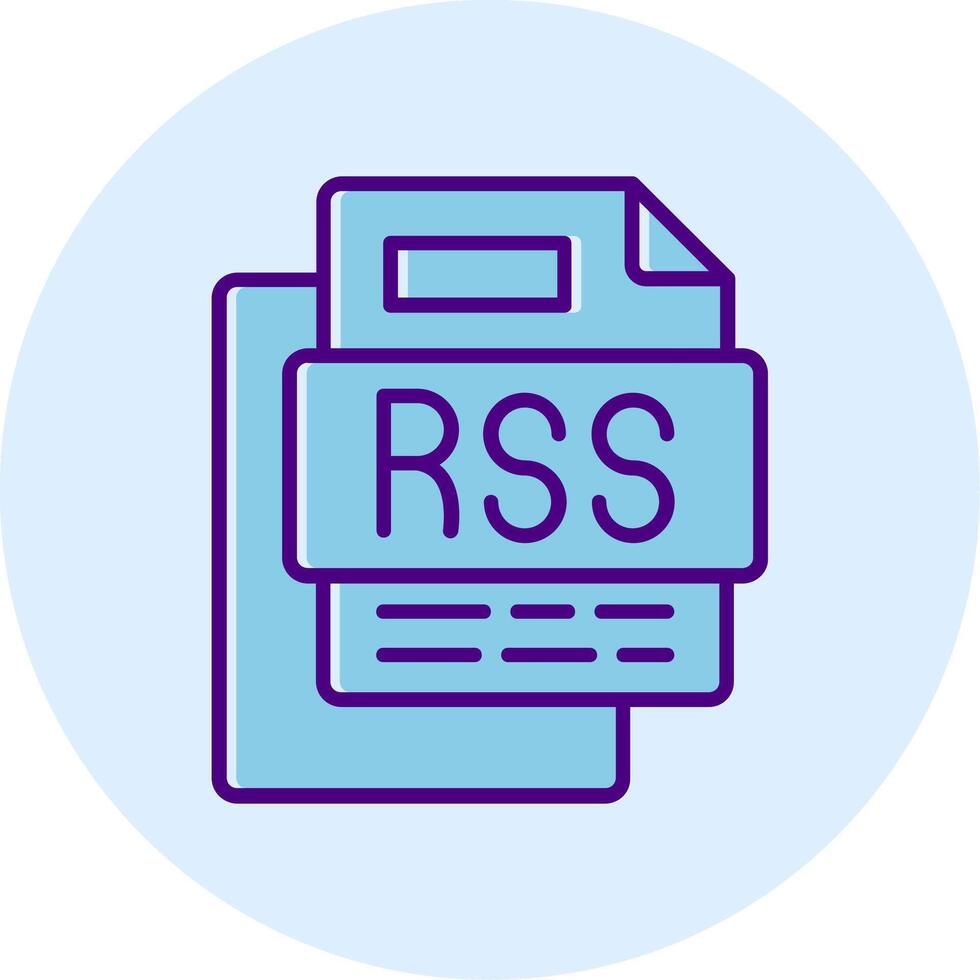 Rss File Line Dual Tone Circle Icon vector