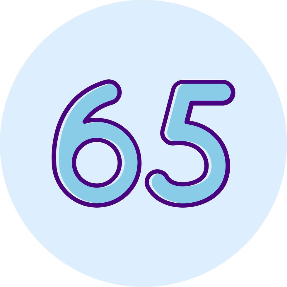 Sixty five Line Dual Tone Circle Icon vector