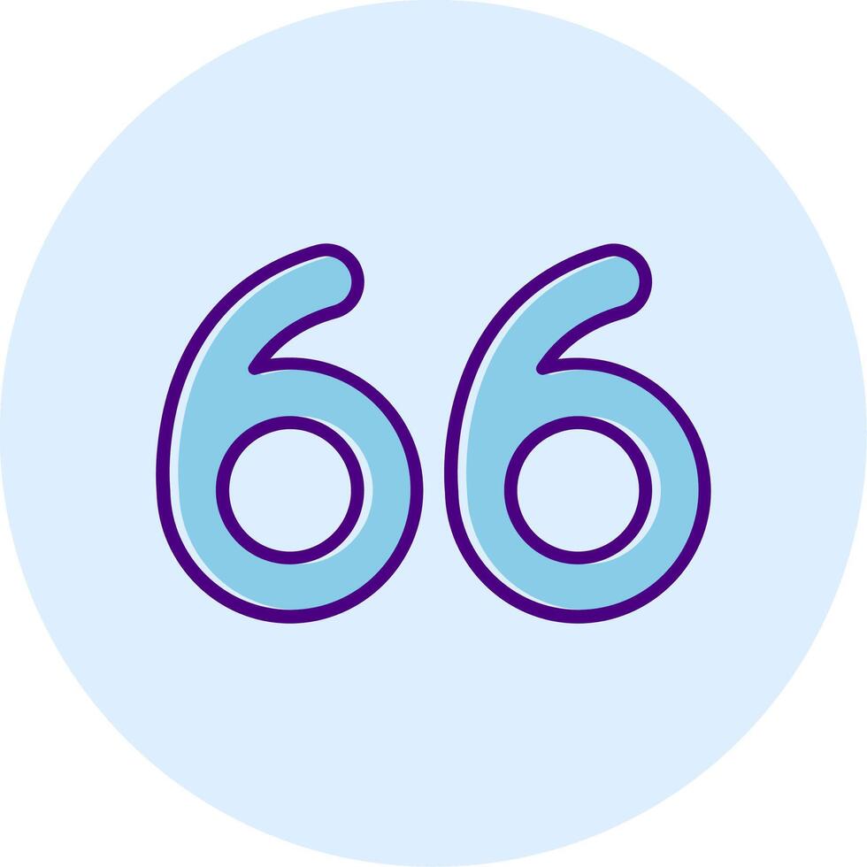 Sixty six Line Dual Tone Circle Icon vector