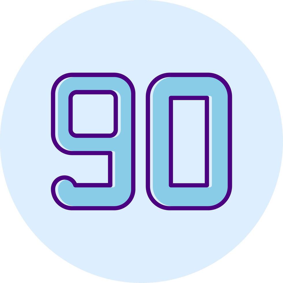 Ninety Line Dual Tone Circle Icon vector
