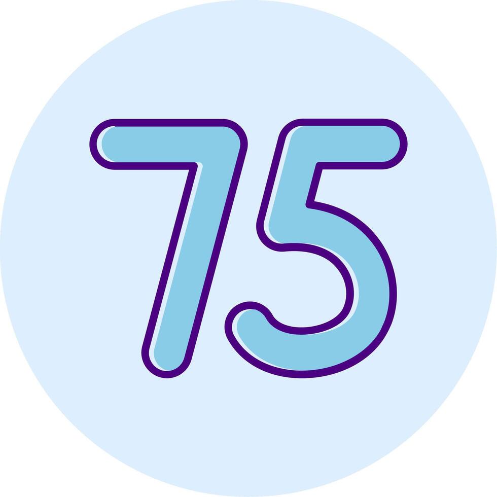 Seventy five Line Dual Tone Circle Icon vector