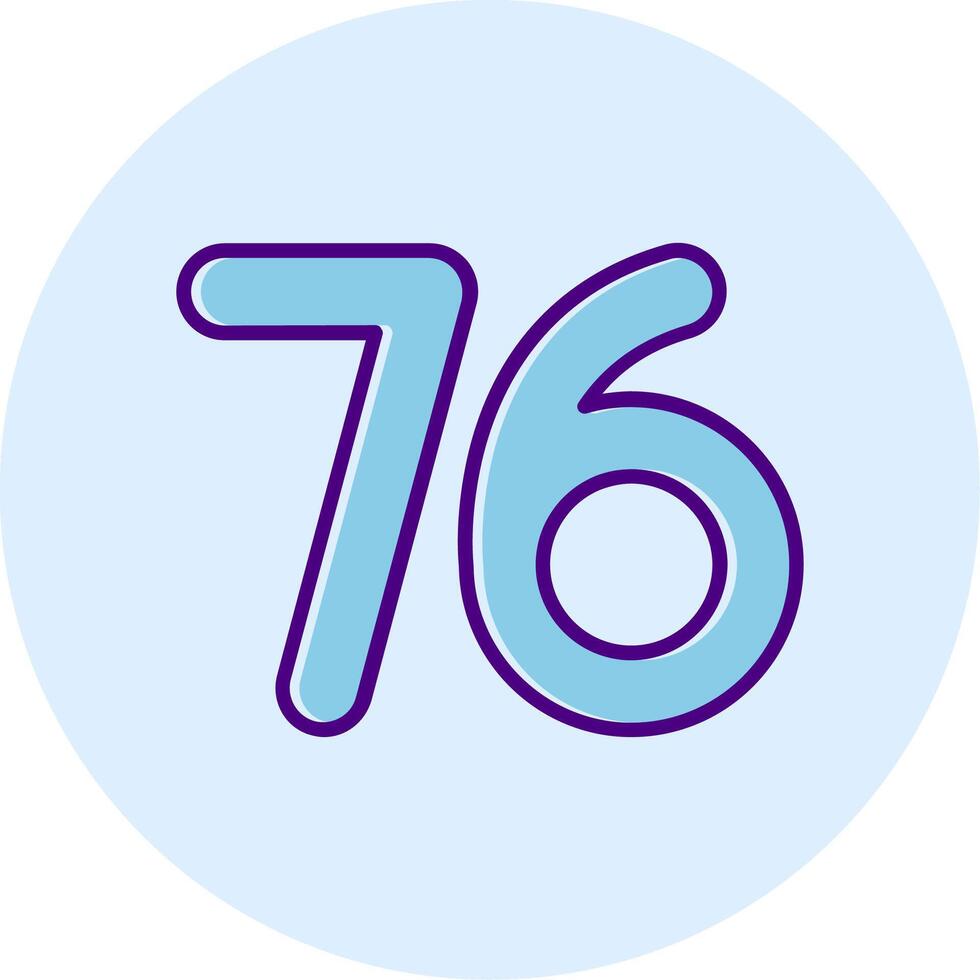 Seventy six Line Dual Tone Circle Icon vector
