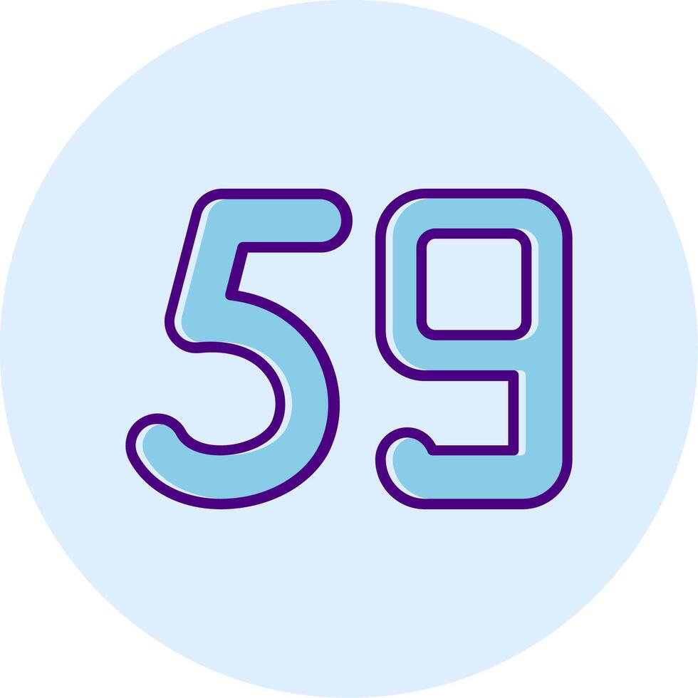 Fifty nine Line Dual Tone Circle Icon vector