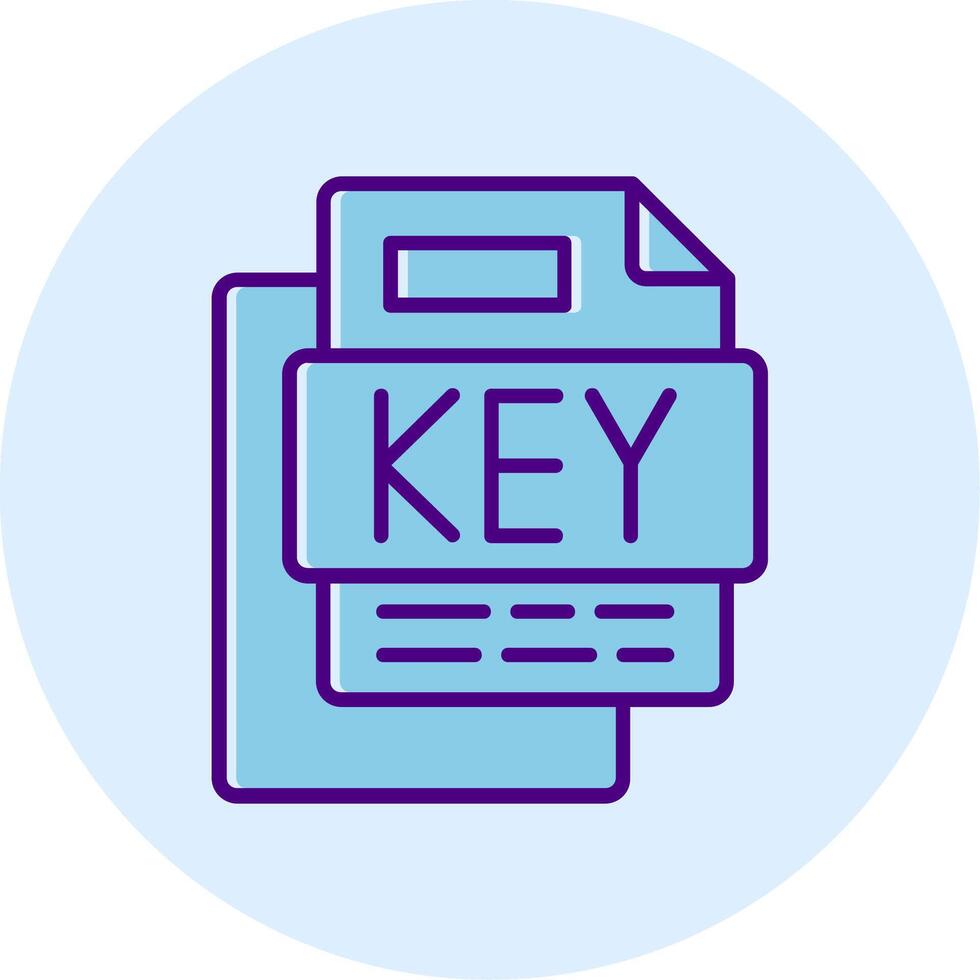 KEY File Line Dual Tone Circle Icon vector