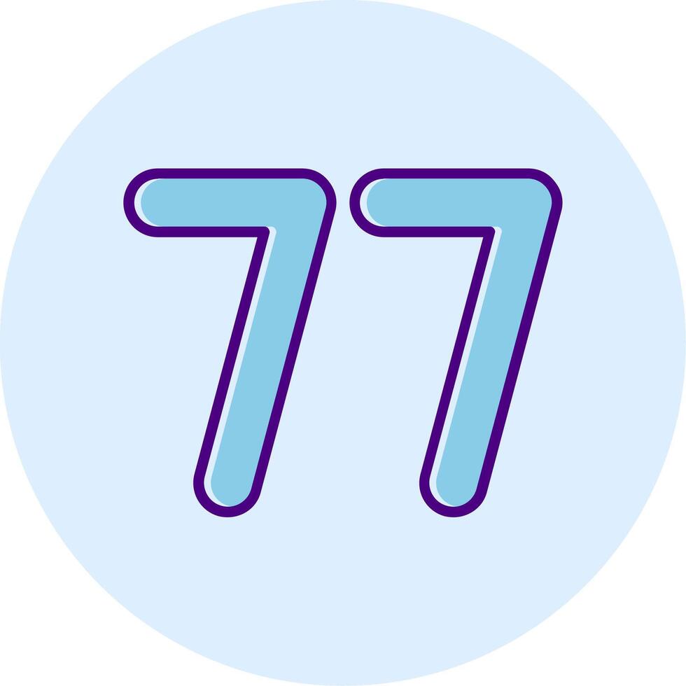 Seventy seven Line Dual Tone Circle Icon vector