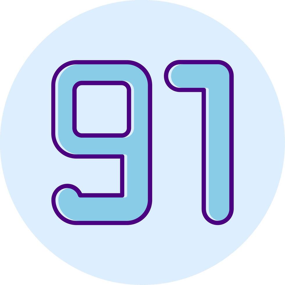 Ninety one Line Dual Tone Circle Icon vector