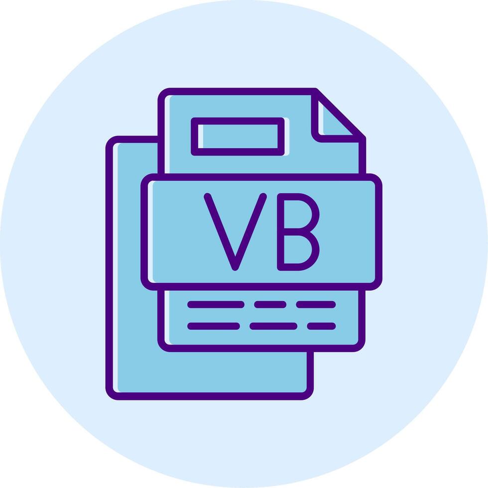 VB File Line Dual Tone Circle Icon vector