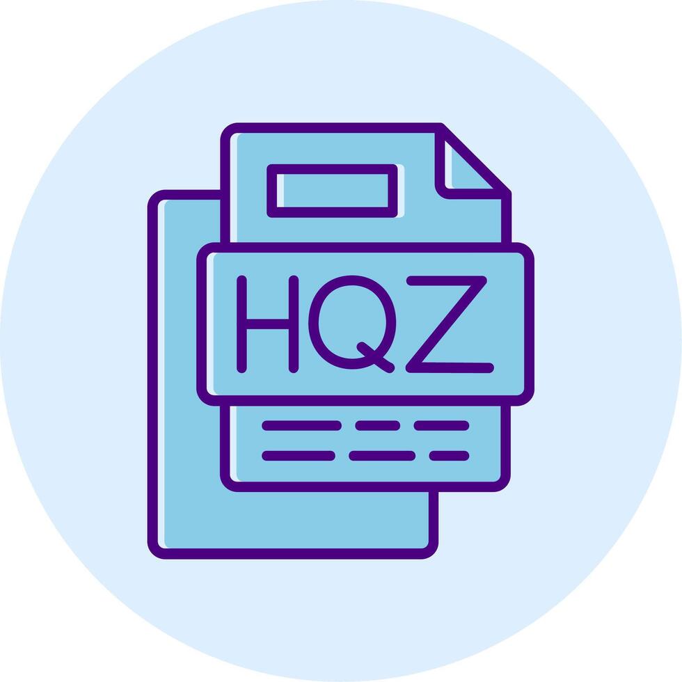 Hqz File Line Dual Tone Circle Icon vector