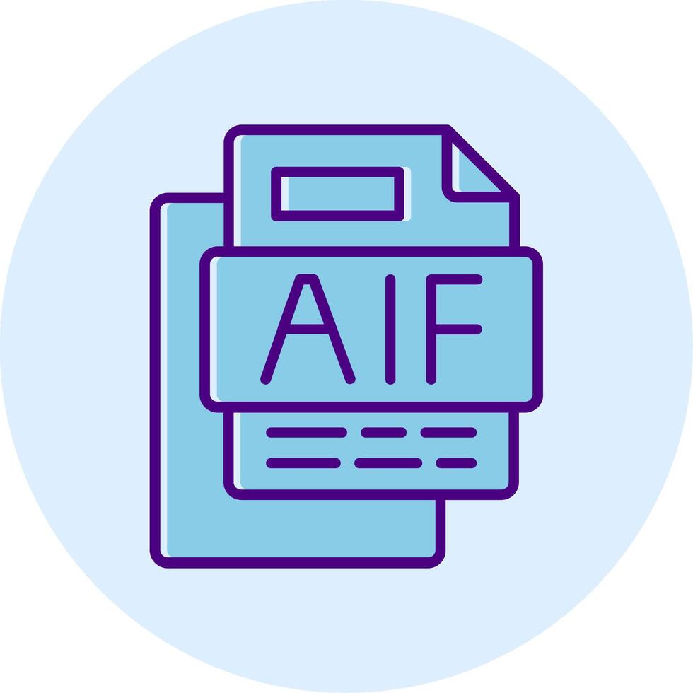 AIF File Line Dual Tone Circle Icon vector