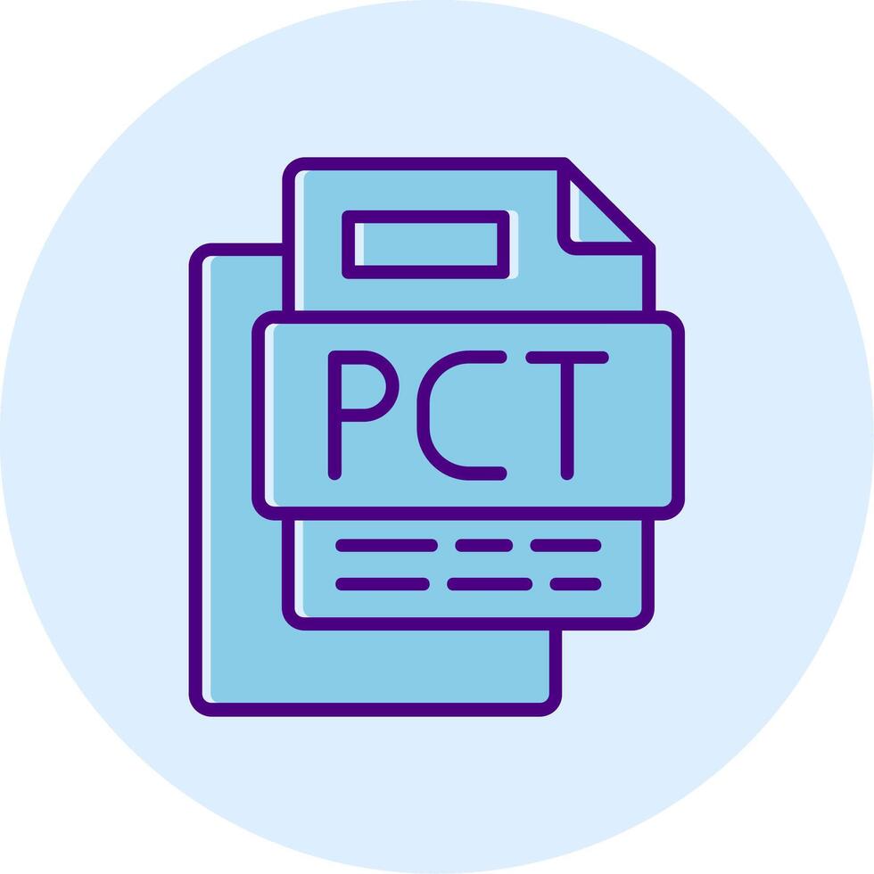 Pct File Line Dual Tone Circle Icon vector