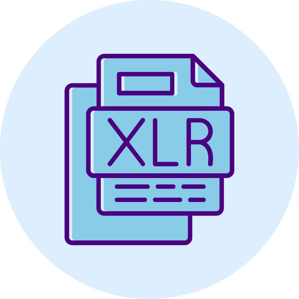 XLR File Line Dual Tone Circle Icon vector