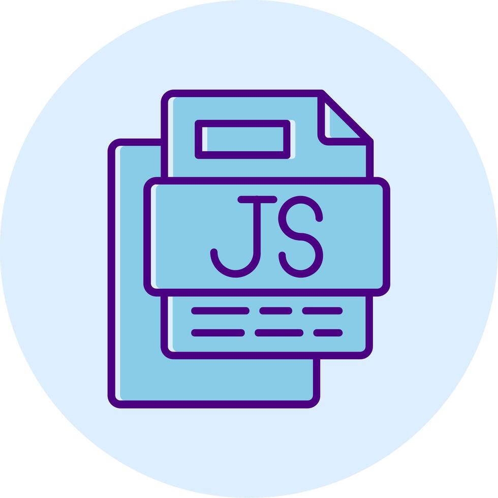 JS File Line Dual Tone Circle Icon vector