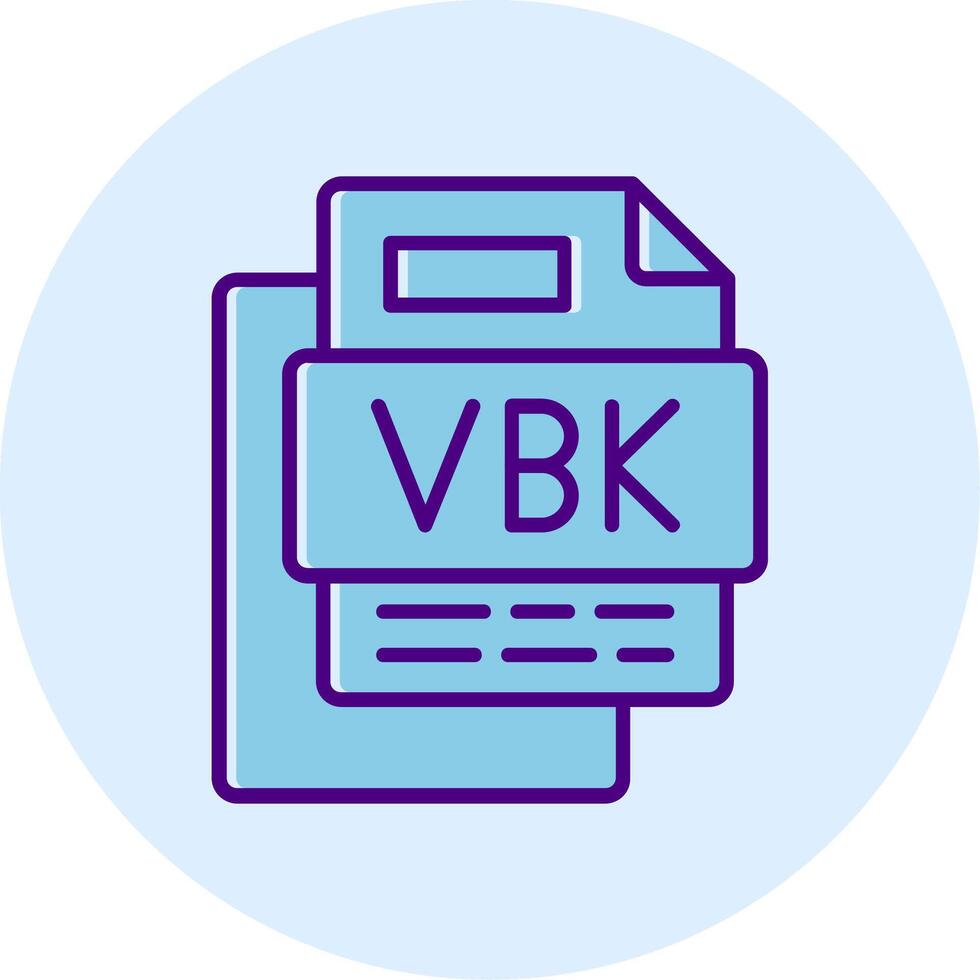 Vbk File Line Dual Tone Circle Icon vector