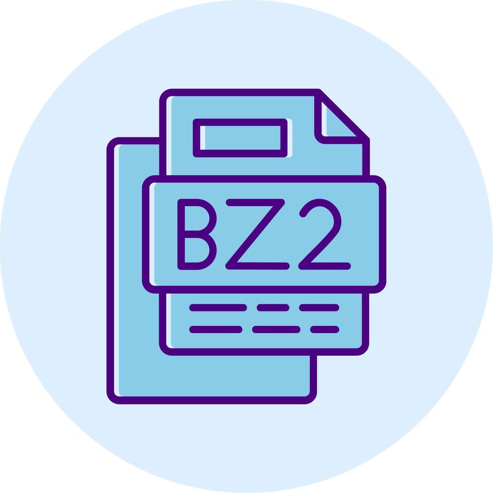 Bz2 File Line Dual Tone Circle Icon vector