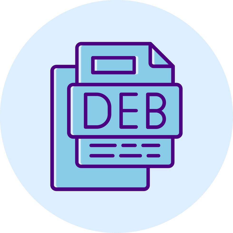 Deb File Line Dual Tone Circle Icon vector