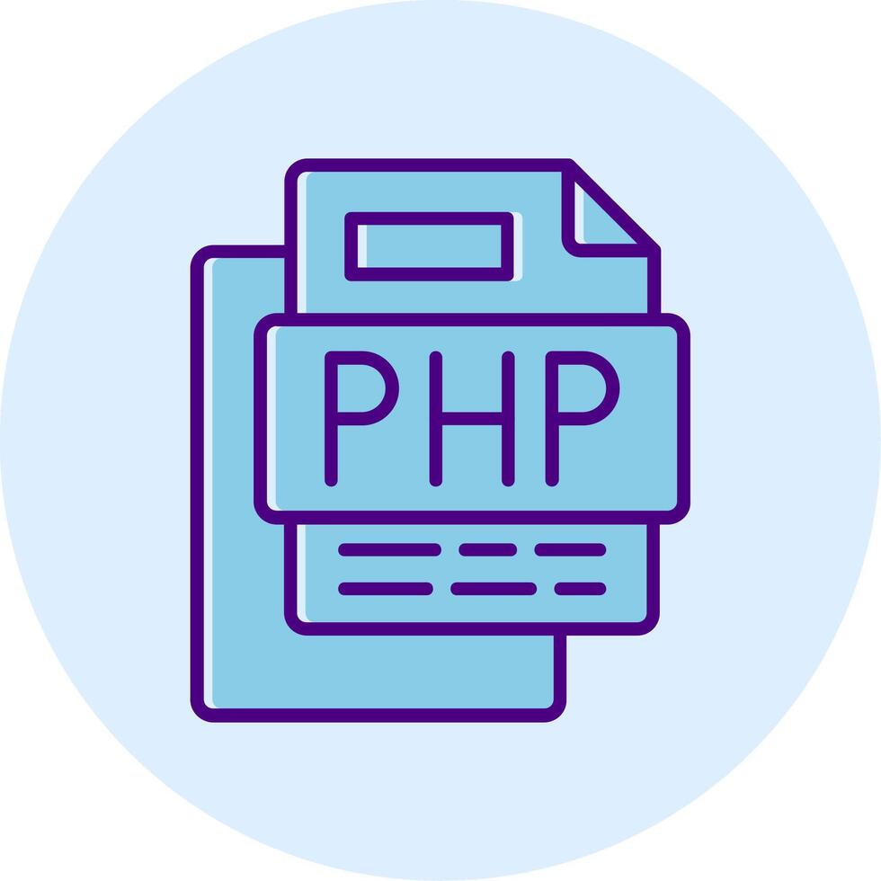 Php File Line Dual Tone Circle Icon vector
