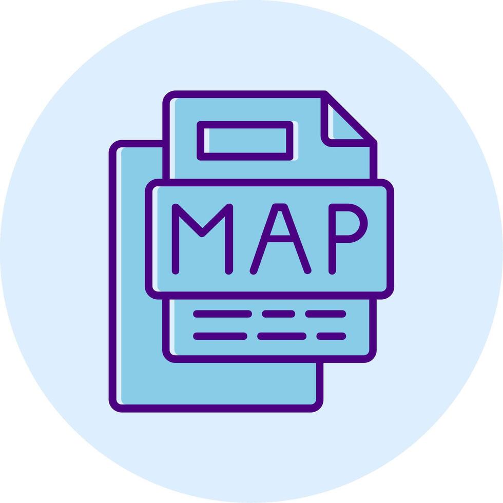 Map File Line Dual Tone Circle Icon vector