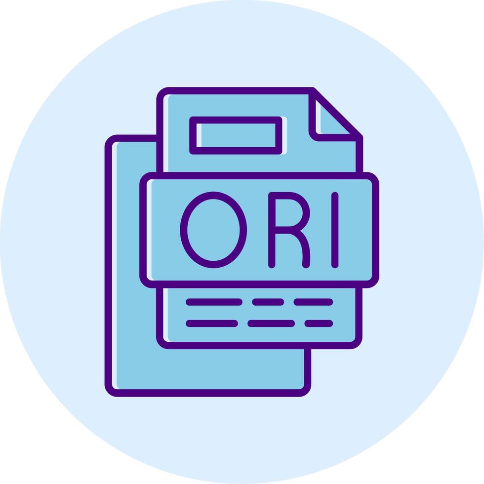 Ori File Line Dual Tone Circle Icon vector