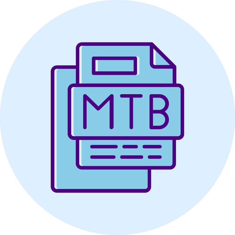 Mtb File Line Dual Tone Circle Icon vector