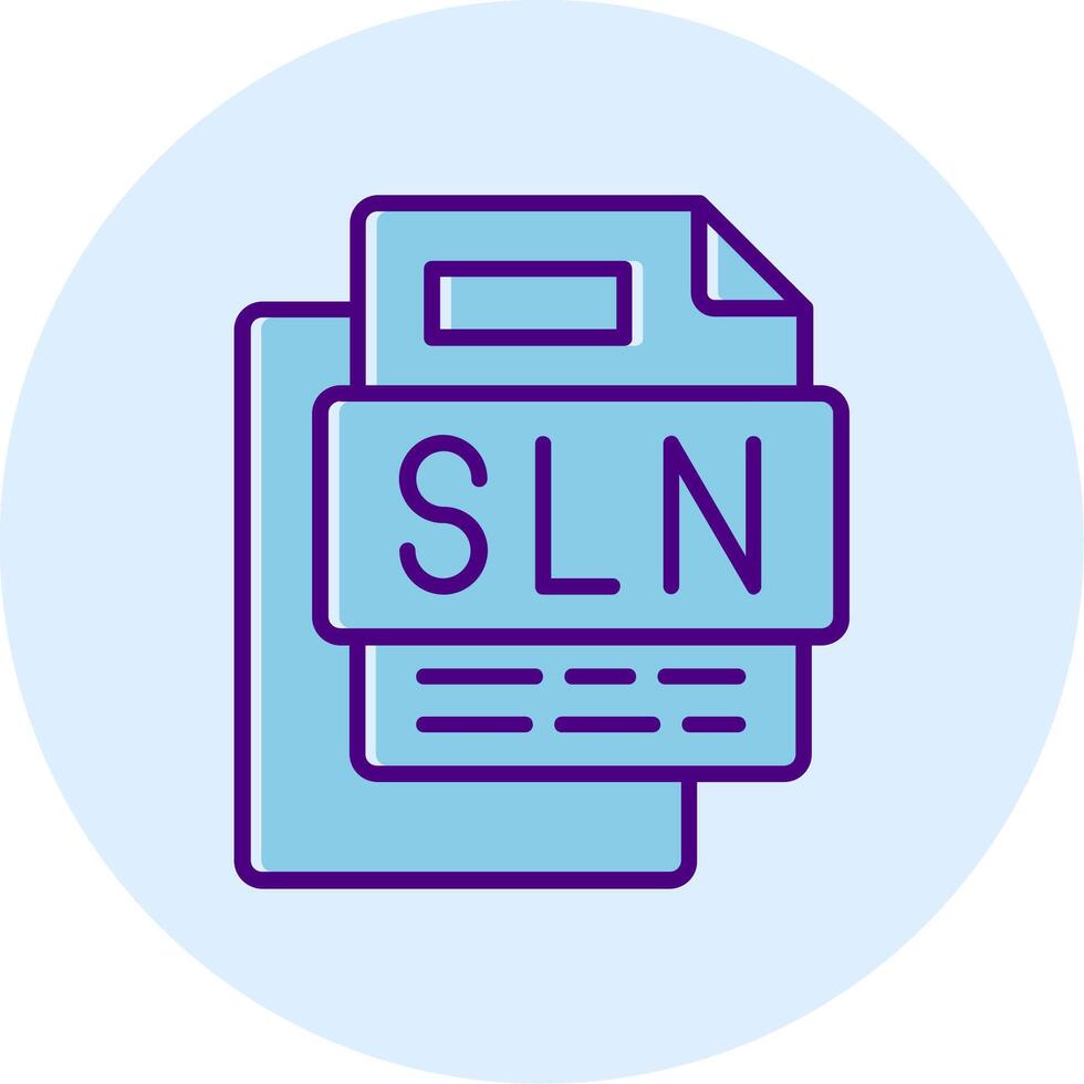 Sln File Line Dual Tone Circle Icon vector