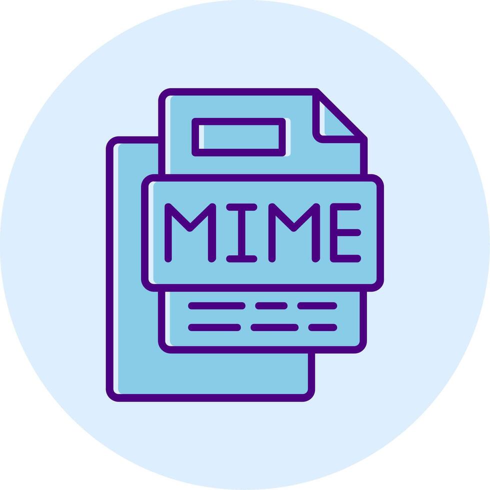 Mime File Line Dual Tone Circle Icon vector