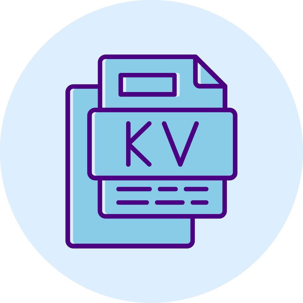 Kv File Line Dual Tone Circle Icon vector