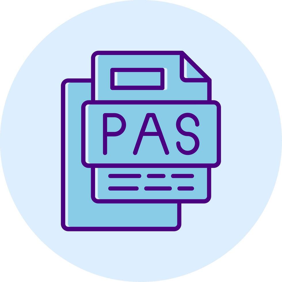 PAS File Line Dual Tone Circle Icon vector