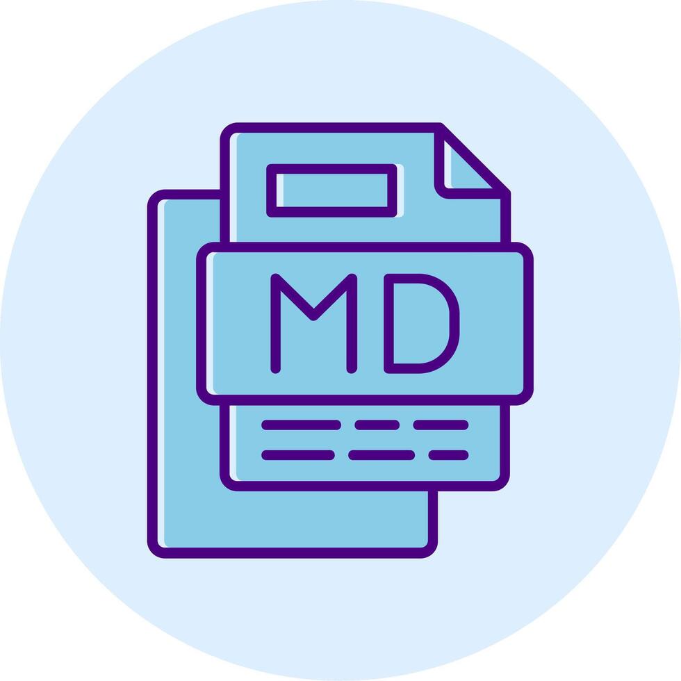 Md File Line Dual Tone Circle Icon vector