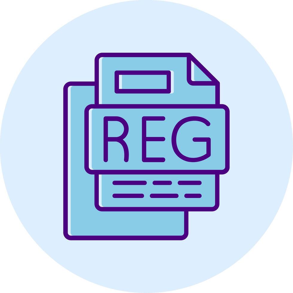 REG Fiile Line Dual Tone Circle Icon vector