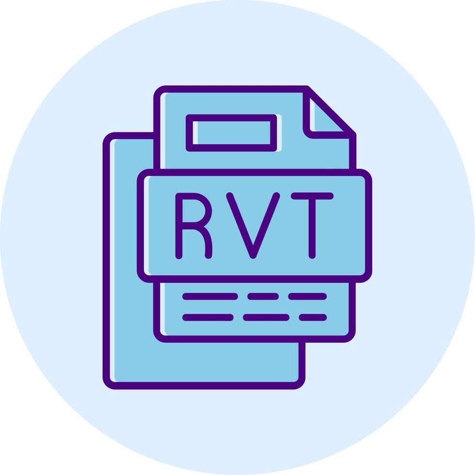 RVT File Line Dual Tone Circle Icon vector