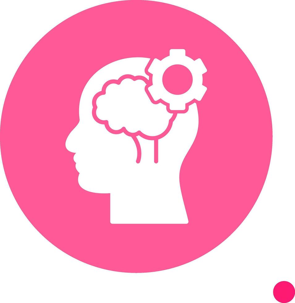Cognitive Function Long Shadow Circle Icon vector