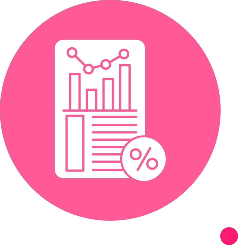 Sales Report Long Shadow Circle Icon vector
