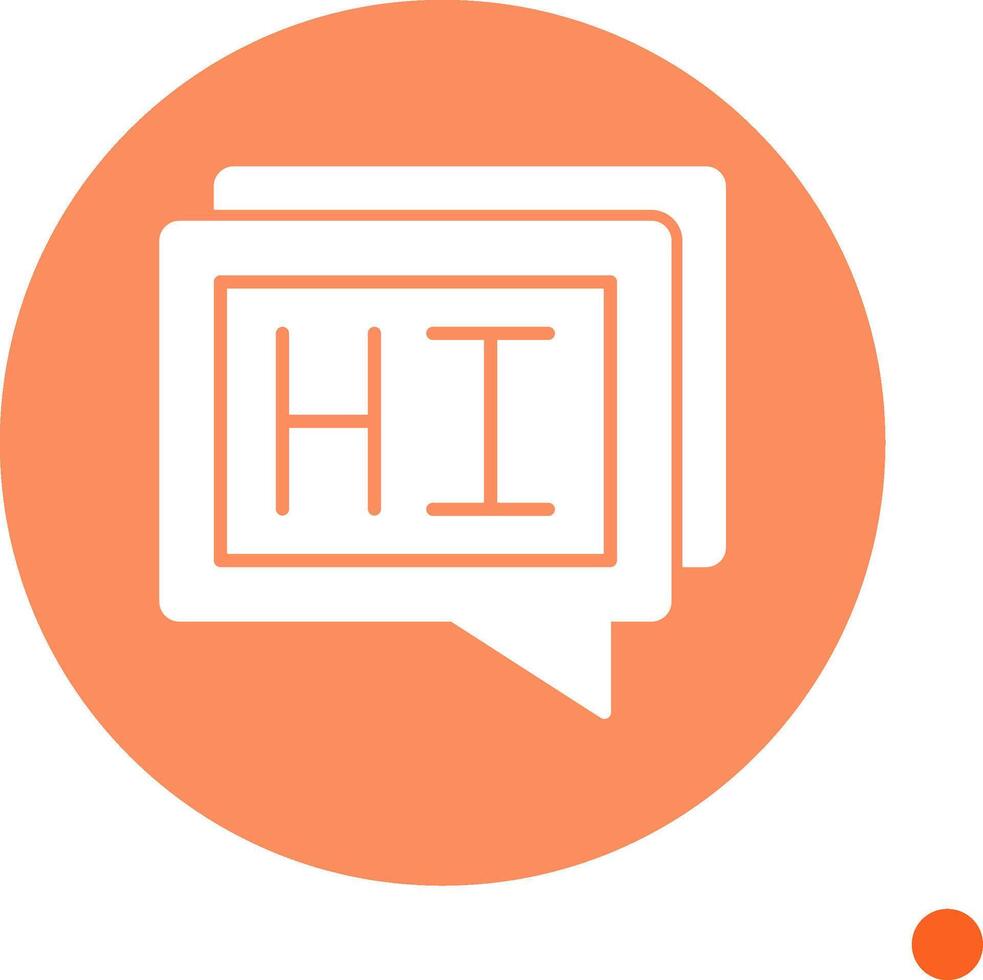 Hi Long Shadow Circle Icon vector