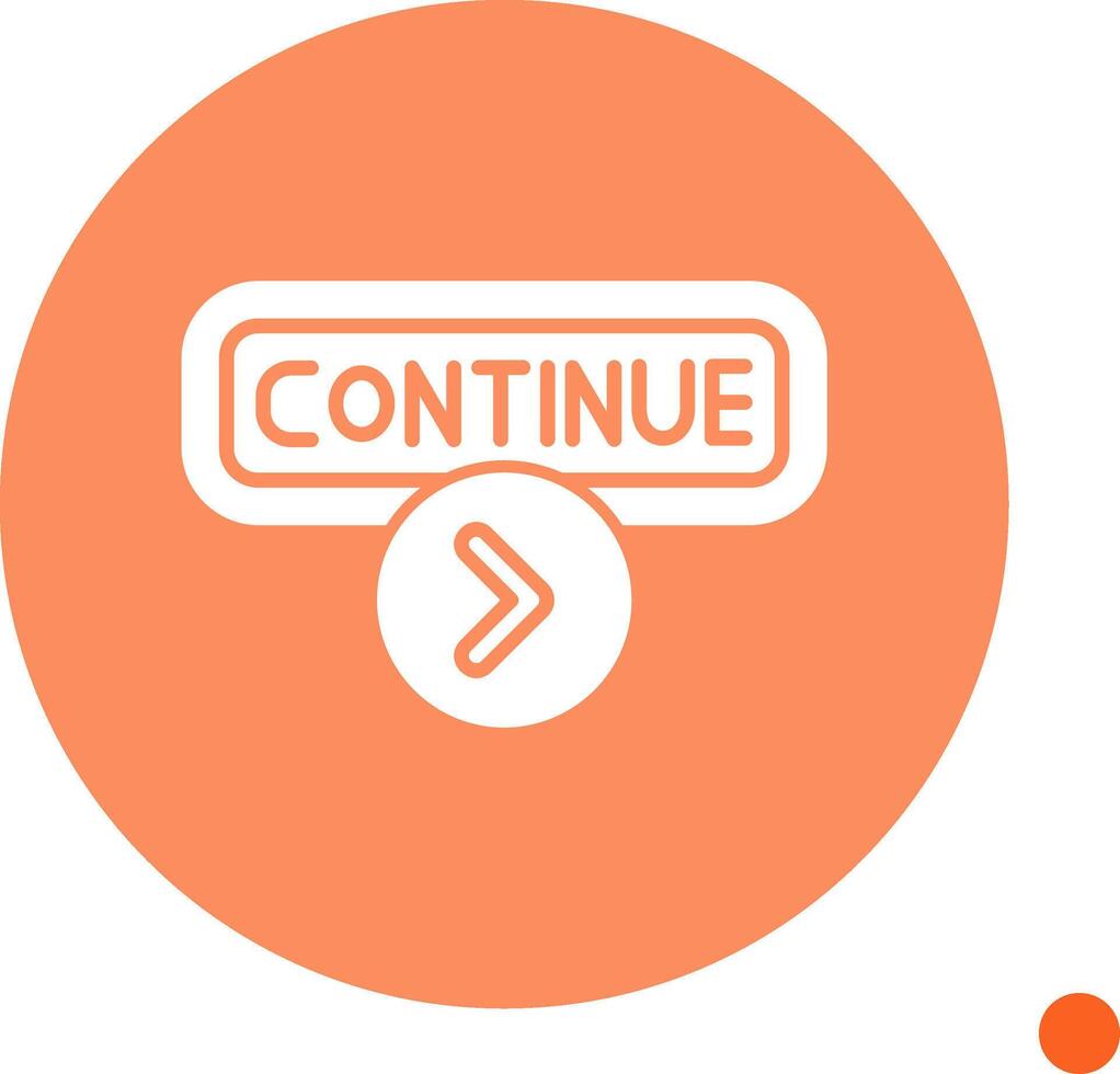 Continue Long Shadow Circle Icon vector