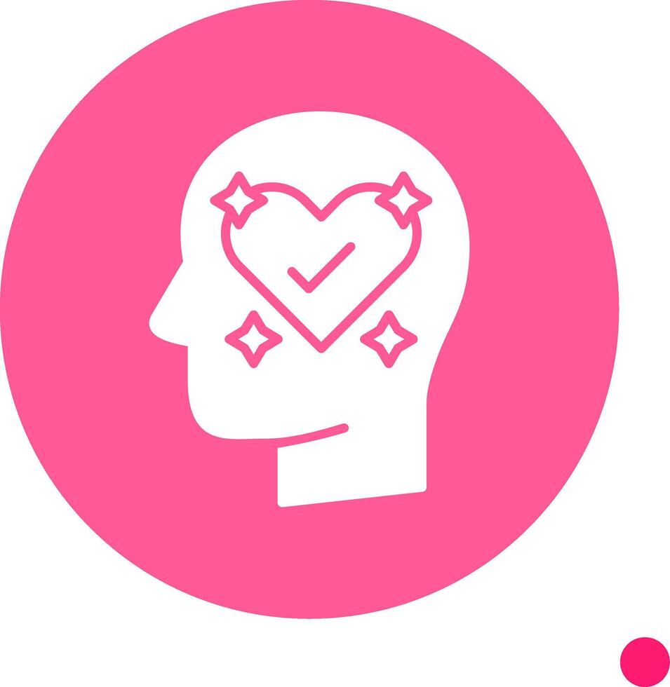 Mental Care Long Shadow Circle Icon vector