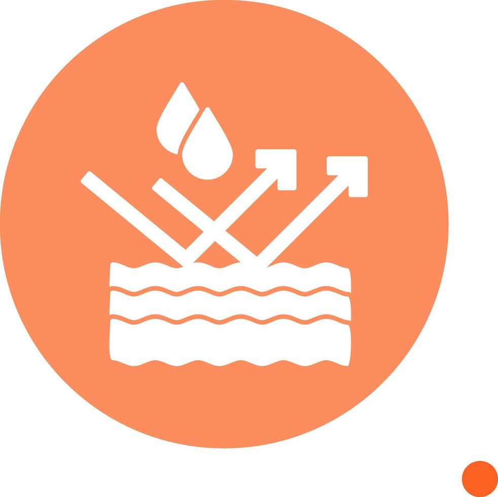 Water Resistant Long Shadow Circle Icon vector