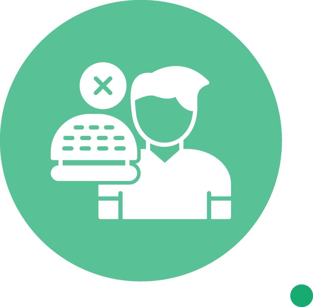 No Appetite Long Shadow Circle Icon vector