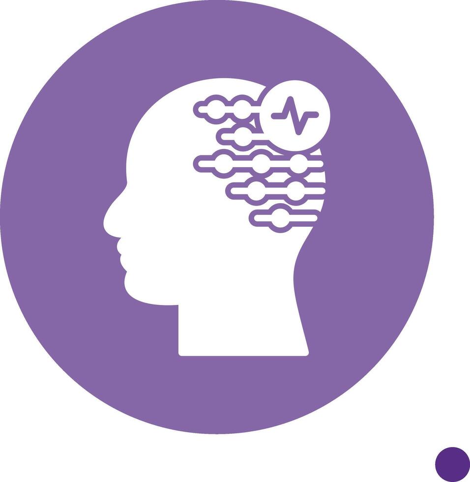 Electroencephalogram Long Shadow Circle Icon vector