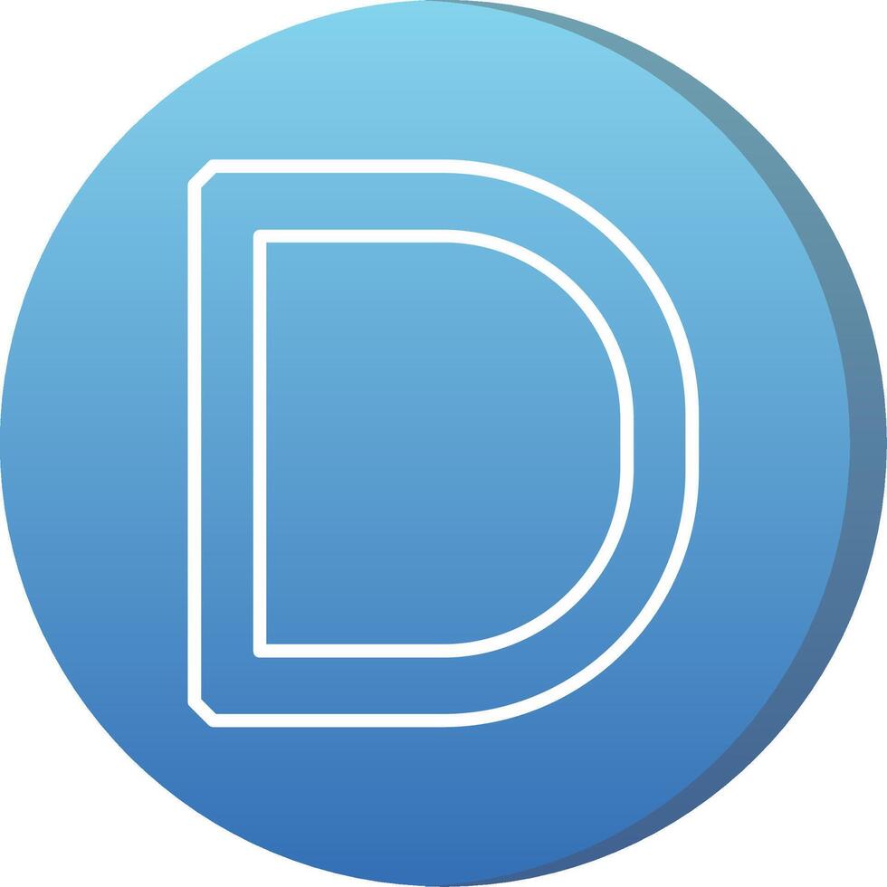 Capital D Icon vector
