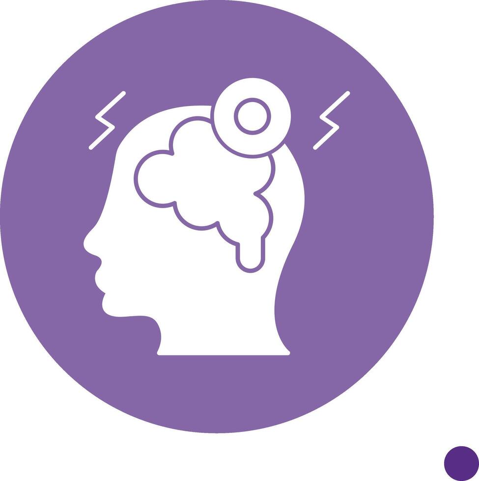 Headache Long Shadow Circle Icon vector
