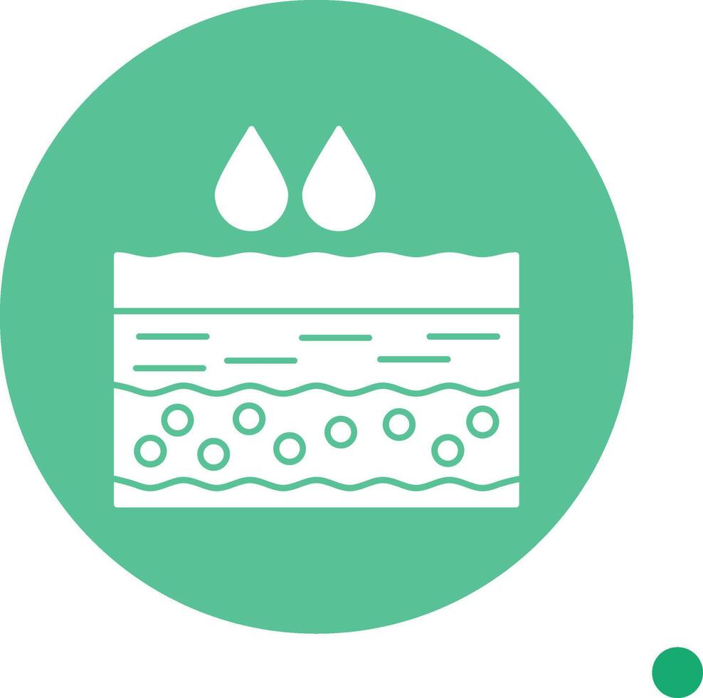 Underground Water Long Shadow Circle Icon vector